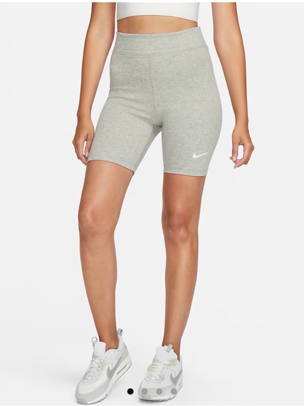 Nike Women’s High-Waisted 8” Biker Shorts - Size Small - Heathered Grey